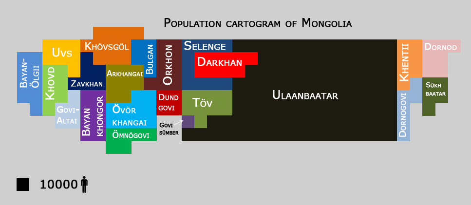Mongolian cartogram